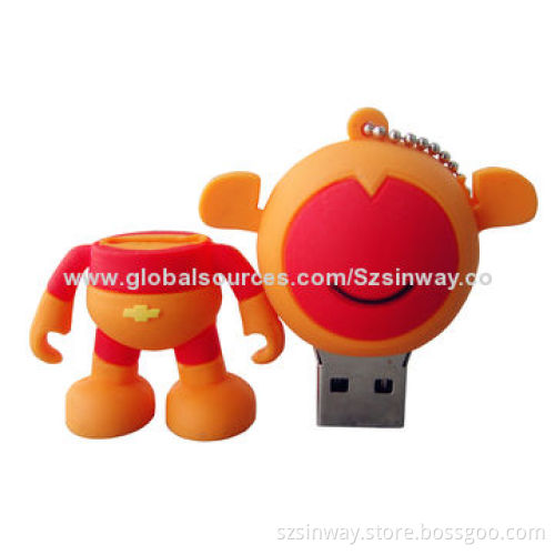 Rubber USB Flash Drive with 2 to 64GB Capacity, More than 10-year Data Retention